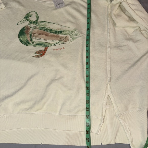 we the free People camden sweatshirt Farm Friends Mallard Duck Size Medium Big - Picture 9 of 10
